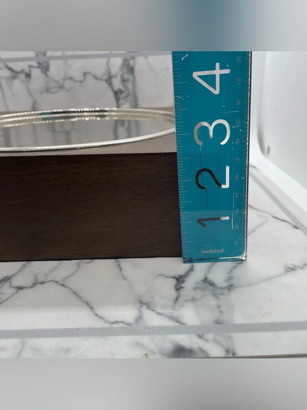 Pottery Barn Square Wood & Metal Pillar Candle Holder Pedestal